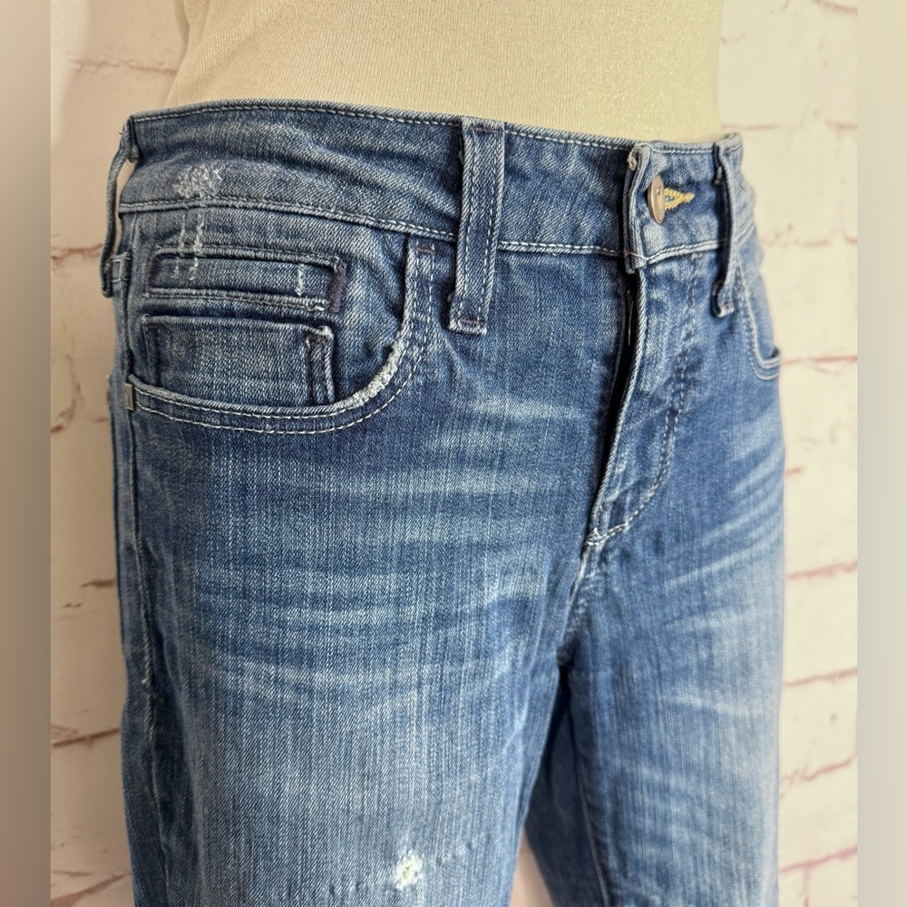 ANTHRO PILCRO Mid Rise Waist 28 Inches Size 27 Distressed Medium Wash Denim Jean - Picture 11 of 15